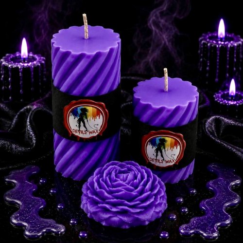 UV Purple Small Pillar Candle 80gm
