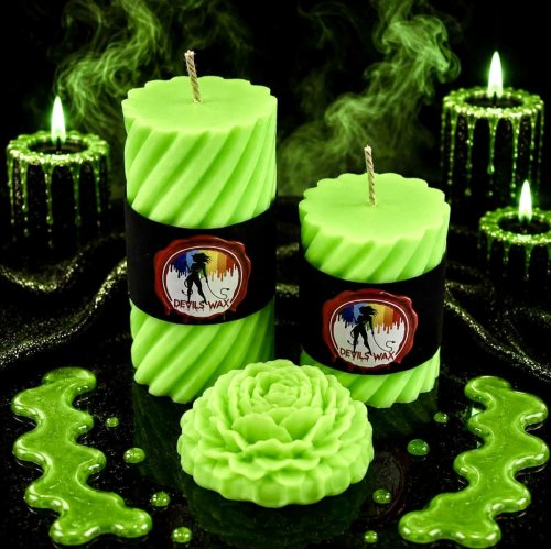 UV Green Large Pillar Candle