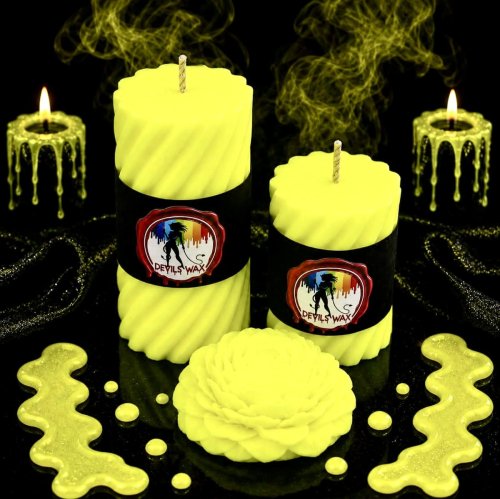 UV Yellow Large Pillar Candle
