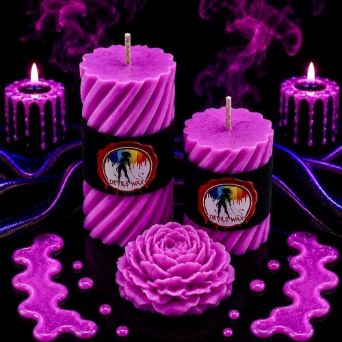 UV Purple Large Pillar Candle