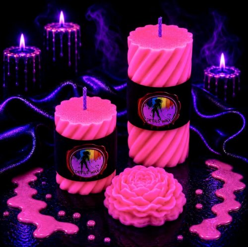 UV Pink Small Pillar Candle 80gm