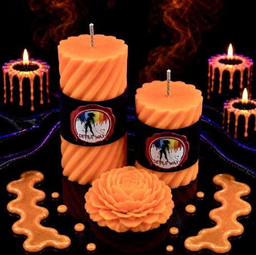 Small UV Orange Pillar Candle 80gm