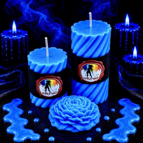 UV Blue Small Pillar Candle 80gm