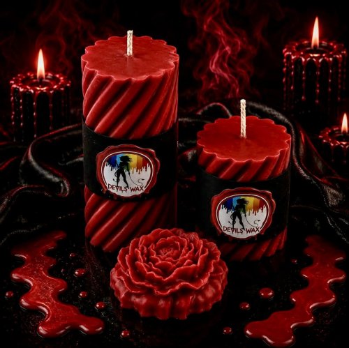Red Small Pillar Candle 